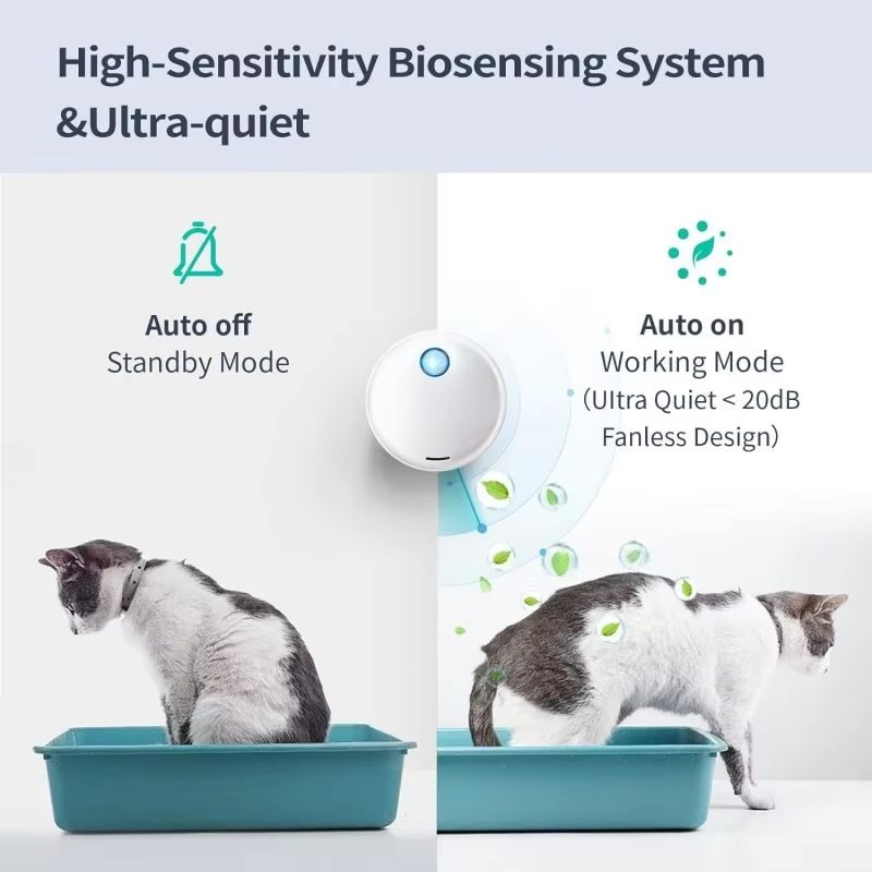 Automatic Dog Cat Pet Remover Odor from Cat Litter Eliminator Electric Fresh Air Deodorizer Smart Sensor with LED Breath Health
